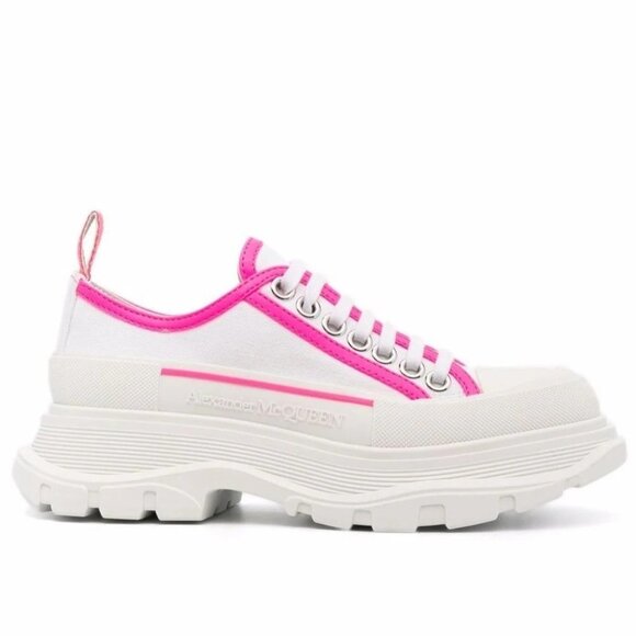 ALEXANDER MCQUEEN Tread Slick Canvas & Leather Chunky‎ Sneakers - Size 41 - Picture 1 of 10